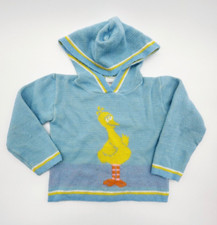 Vintage JC Penny Kids Big Bird Sesame Street Kids Knit Sweater Hoodie RARE 80s
