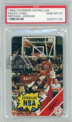 Michael Jordan 1988 Fournier Estrellas Rules Card PSA 10