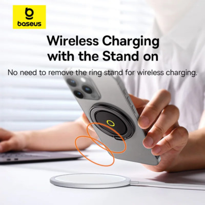 Baseus Magnetic Ring Phone Holder Stand Mag-Safe Wireless Charging For iPhone 16