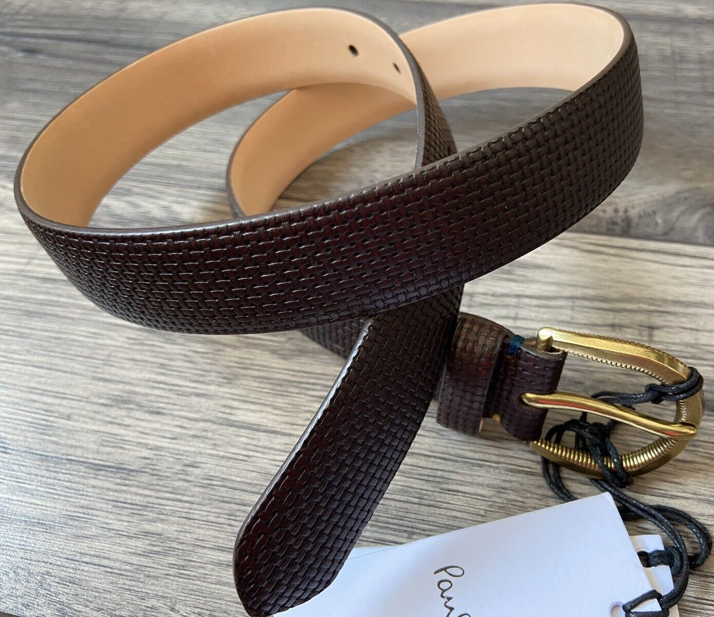 PAUL SMITH BROWN LEATHER BELT SIZE 30 MADE IN SPAIN RETAIL £130 BNWT