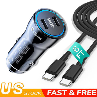 40W Double USB-C Fast Charging Car Charger For Google Pixel 9 8 7 Pro 8a 7a XL