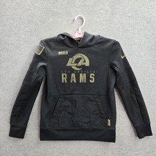 Los Angeles Rams Boys Sweatshirt Small Black Nike Support The Troops Hoodie Logo