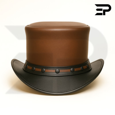 Colorful Leather Top Hat Steampunk Gothic Cosplay Carnival Mardi Gras Festival