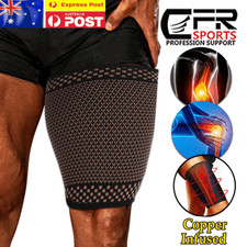 Copper Thigh Compression Sleeve Quad and Hamstring Support Upper Leg Men Women