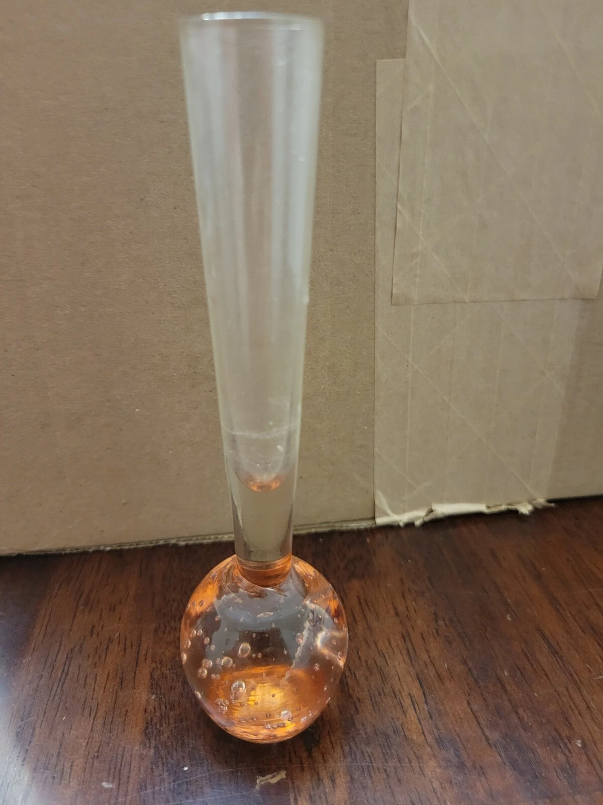 Pink Amber Controlled Bubble Bud Vase 6 Inch