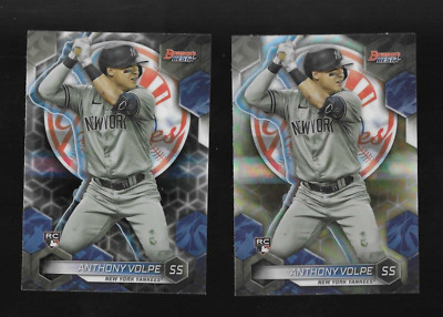 ANTHONY VOLPE 2023 BOWMAN'S BEST BASE AND REFRACTOR ROOKIE CARD 42 GREAT RC PAIR