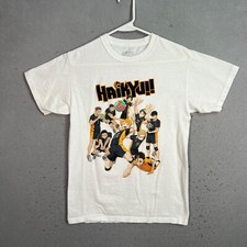 Haikyuu!! White Anime T-Shirt Featuring Karasuno Volleyball Team Medium (Fits S)