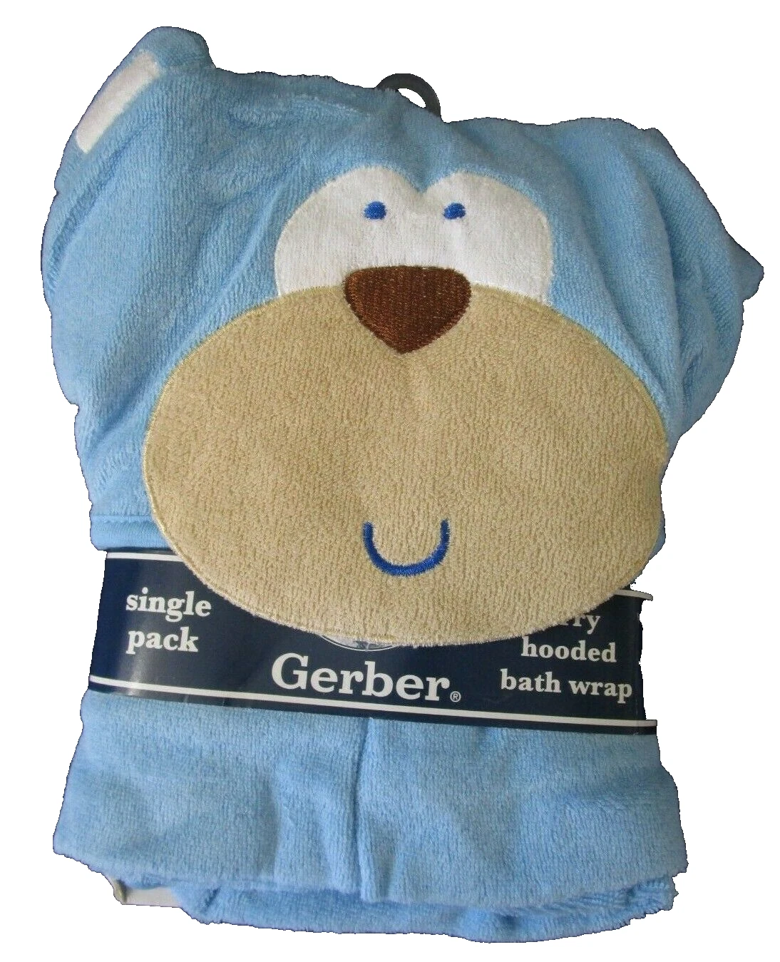 Blue Bear Terry Hooded Bath Wrap Baby Towel NWT Gerber Polyester Blend