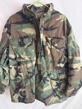 Army Jacket Mens Medium Regular Green Woodland Camo Cold Weather Field Coat