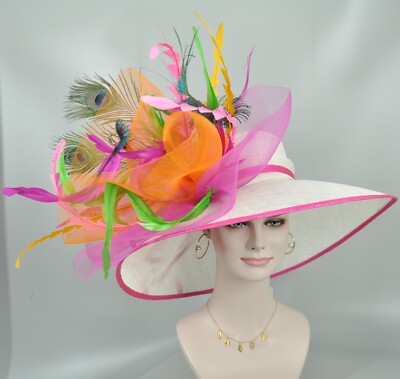 White w Hot Pink Church Kentucky Derby Party Wedding Tea  display picture 1