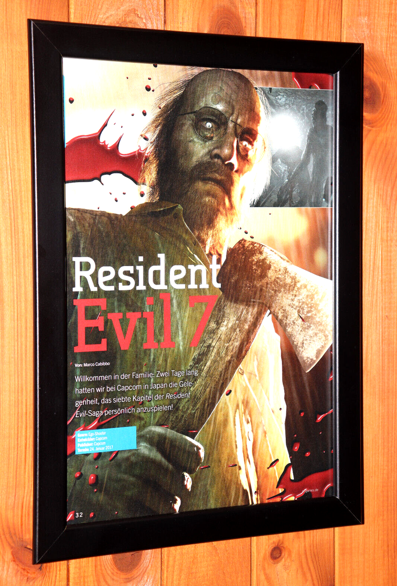 Resident Evil 7 Biohazard Capcom PS4 Rare Small Promo Poster / Ad