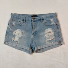 FOREVER 21 DISTRESSED DENIM BUTTON FLY SHORTS SIZE 29