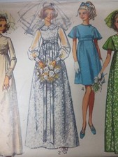 Vintage 60's Simplicity 8144 WEDDING BRIDAL GOWN DRESS Sewing Pattern Women