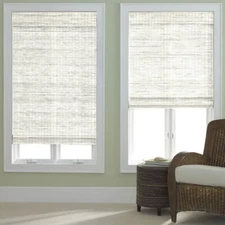 47 x 64 in Bamboo Woven Wood Corded Roman Shade - White - 736-4409