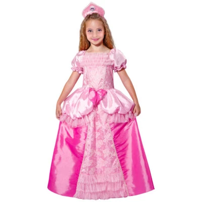 WIDMANN PRINZESSIN KOSTÜM & KRONE KINDER Karneval Fasching Kleid Pink Tiara Mädchen 0757