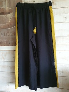 Undiz - Pantalon jambes larges court fluide de plage d'été noir taille M 38  | eBay