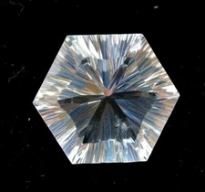 34 Cts Natural Crystal Quartz Concave Cut 21x21 Hexagon Crystal Quartz Gemstone