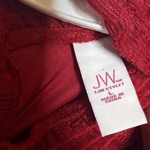 Damen Bluse rot Spitze Größe L Rundhals Langarm JW Style - Bild 7 von 13