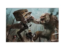 Star Wars AT-ST vs Rancor Battle Wall Art Print - Empire - 11" x 17"