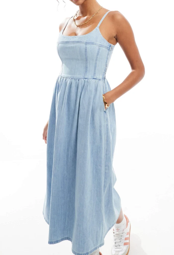 Denim Midi Dresses for Women for sale | eBay