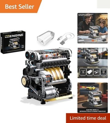 Interactive L4 Engine Model Kit - 853 Pieces for Adult Building Enthusiasts