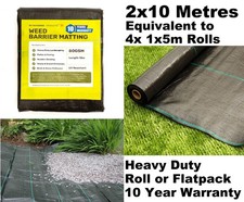 Weed Control Fabric Ground Cover Membrane Garden Landscape Matting 10M X 2M UK