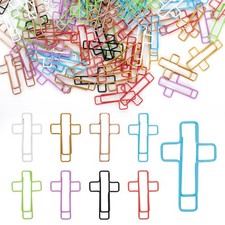 120 Pcs Cross Paper Clips, 1.3 inches, Red, Blue, Green, Yellow, Purple