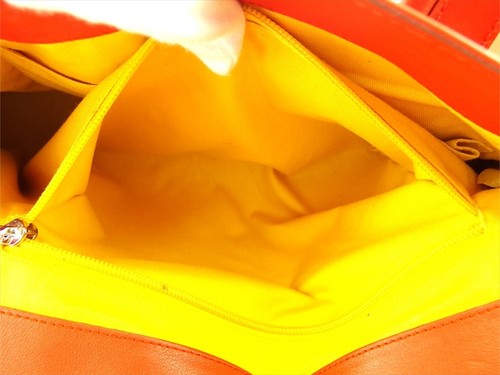 Salvatore Ferragamo Handbag Gancini Orange Leather Used - Picture 8 of 10
