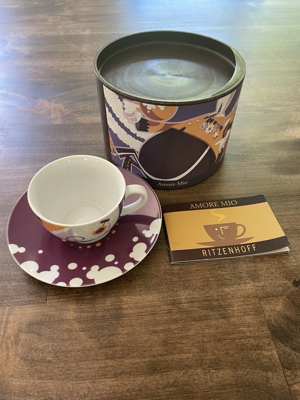 RITZENHOFF Amore Milo Mark Oliver 2001 Porcelain Capouccino Mug & Saucer NIB