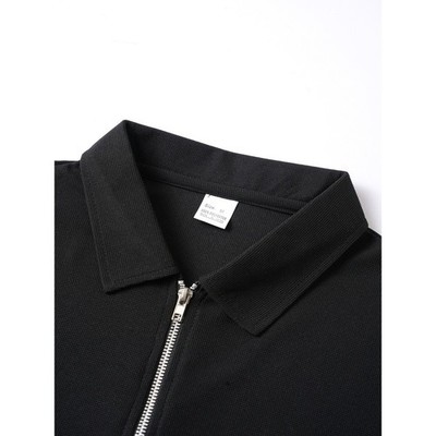 Herren Kragenhemd bequeme Passform Polyesterfaser Stoff einfarbig Muster