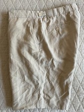 Polo Ralph Lauren Vintage Linen Silk Side Tab Shorts in Khaki Size 38