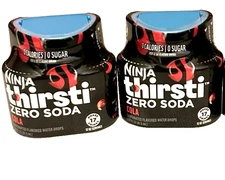 2 Ninja Thirsti Flavored Water Drops ZERO SODA Cola, Classic Soda Flavors Makes
