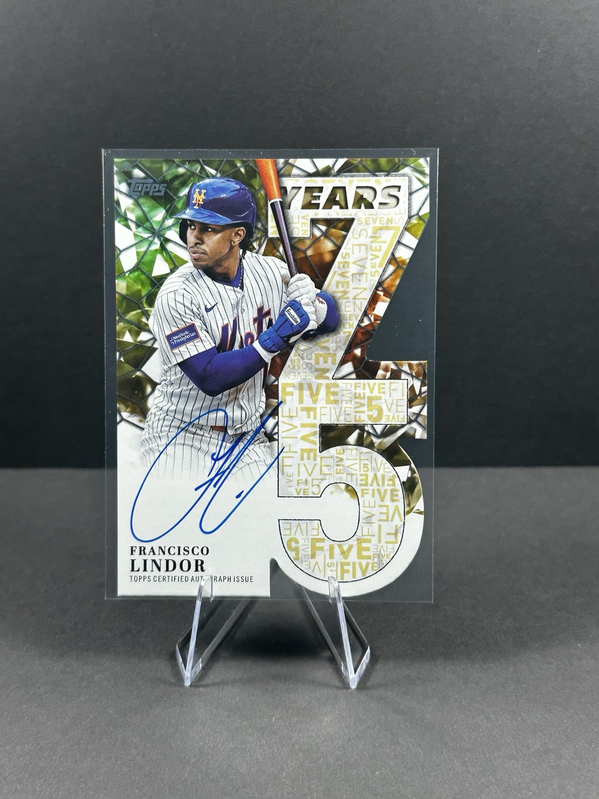 2026 TOPPS UPDATE FRANCISCO LINDOR 75 YEARS DIE-CUT AUTO GOLD SSP #/50 NY METS