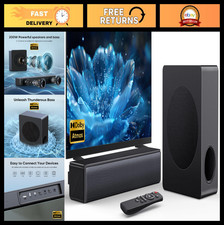 200W 2.1 Channel Sound Bar with Subwoofer, Dolby Atmos, Bluetooth Home Theater S