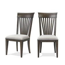 Set of 2 Trim Upholstered Dining Chairs, Modern Side Chairs with Padded Seat