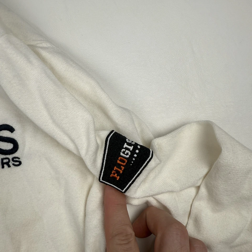 Michael Kors Sweater Mens Medium White Escalade Helogic V Neck Pullover Logo - Image 2 of 4