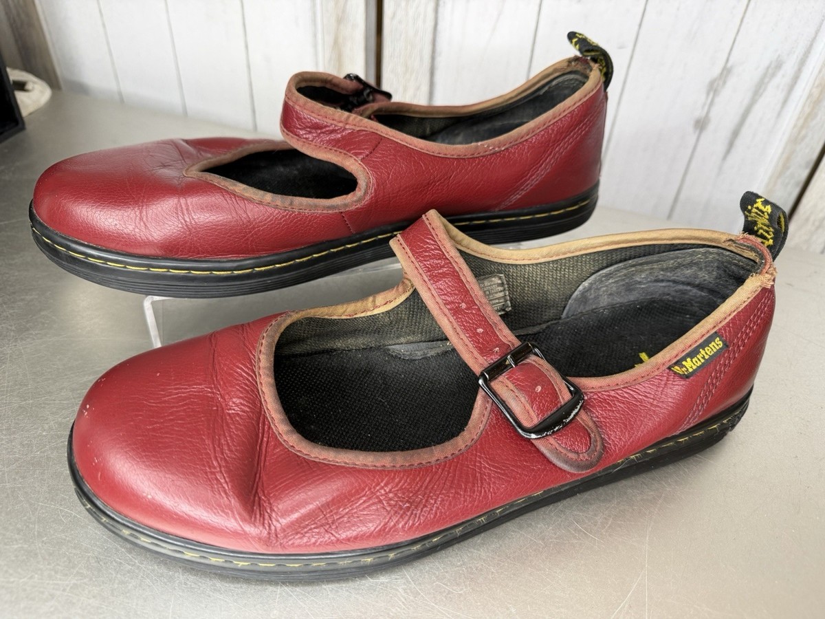 Vintage Dr. Martens Mary Jane Red Leather Shoes Carnaby US Size 11