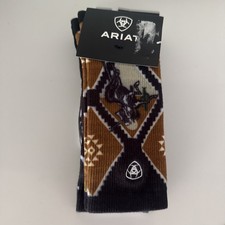 New-Ariat Southwest Rider Graphic 2-Pair Crew Socks Style AR3907-981 Unisex Adul