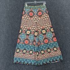 Alice + Olivia Pants Women's 6 Multicolor Wide Leg Printed Boho Flared Cropped