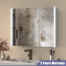Black Bathroom Mirror Cabinet Wall Mount Storage Organizer w/ Door and Shelves