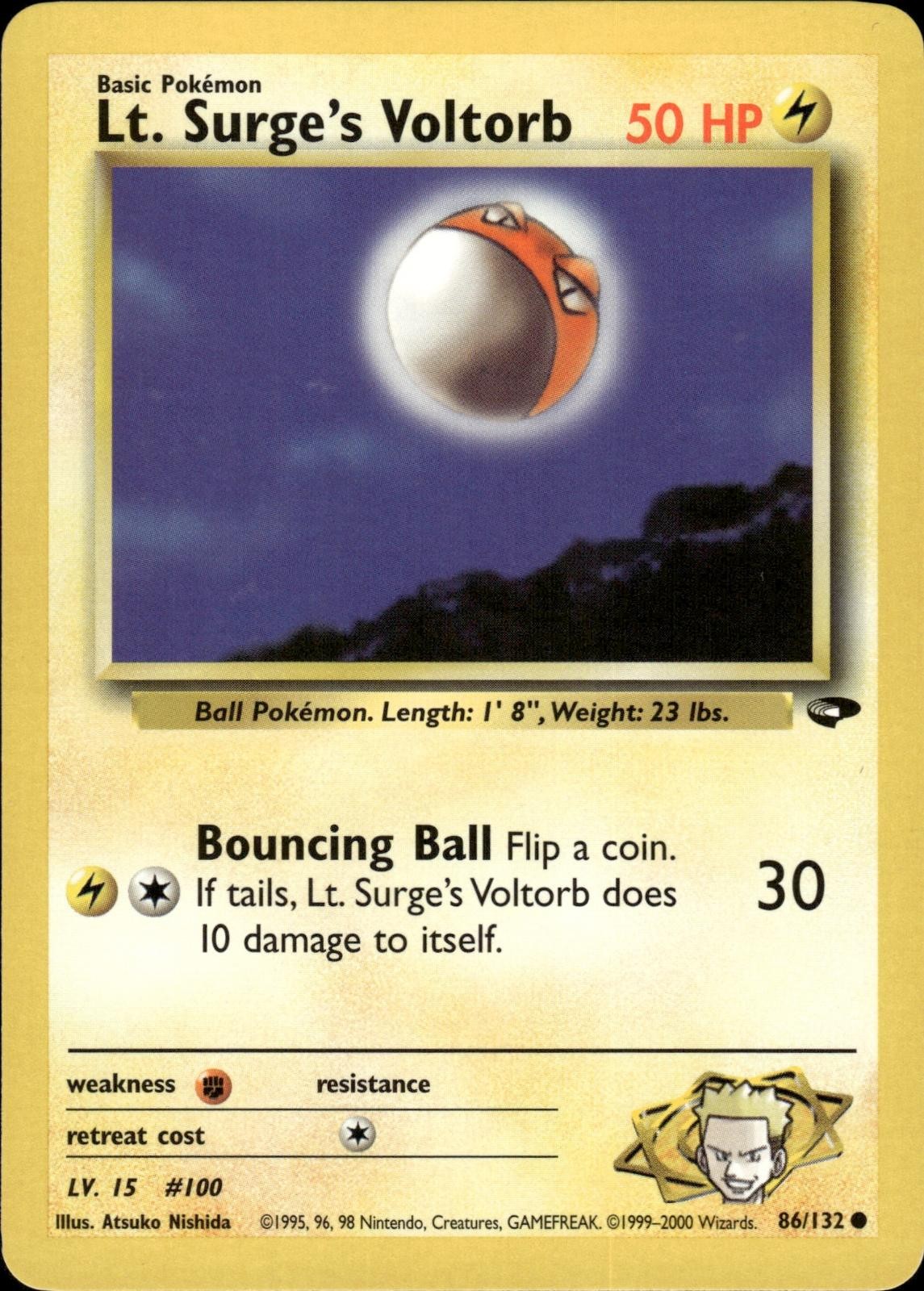 Pokemon Gym Challenge Common Lt. Surge's Voltorb 86/132 - Near Mint (NM)