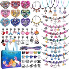Charm Bracelet Kit: Unicorn Mermaid Crafts, Jewelry Gifts for Girls 5-12, 150...