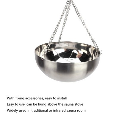20cm Stainless Steel Sauna Aromatherapy Bowl Essential Oil Holder Sauna Room SET