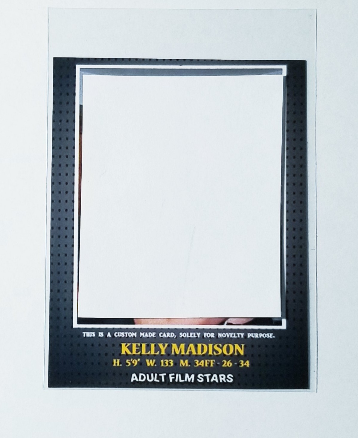 KELLY MADISON ADULT FILM STARS CUSTOM ART CARD WITH MYSTERY BACK