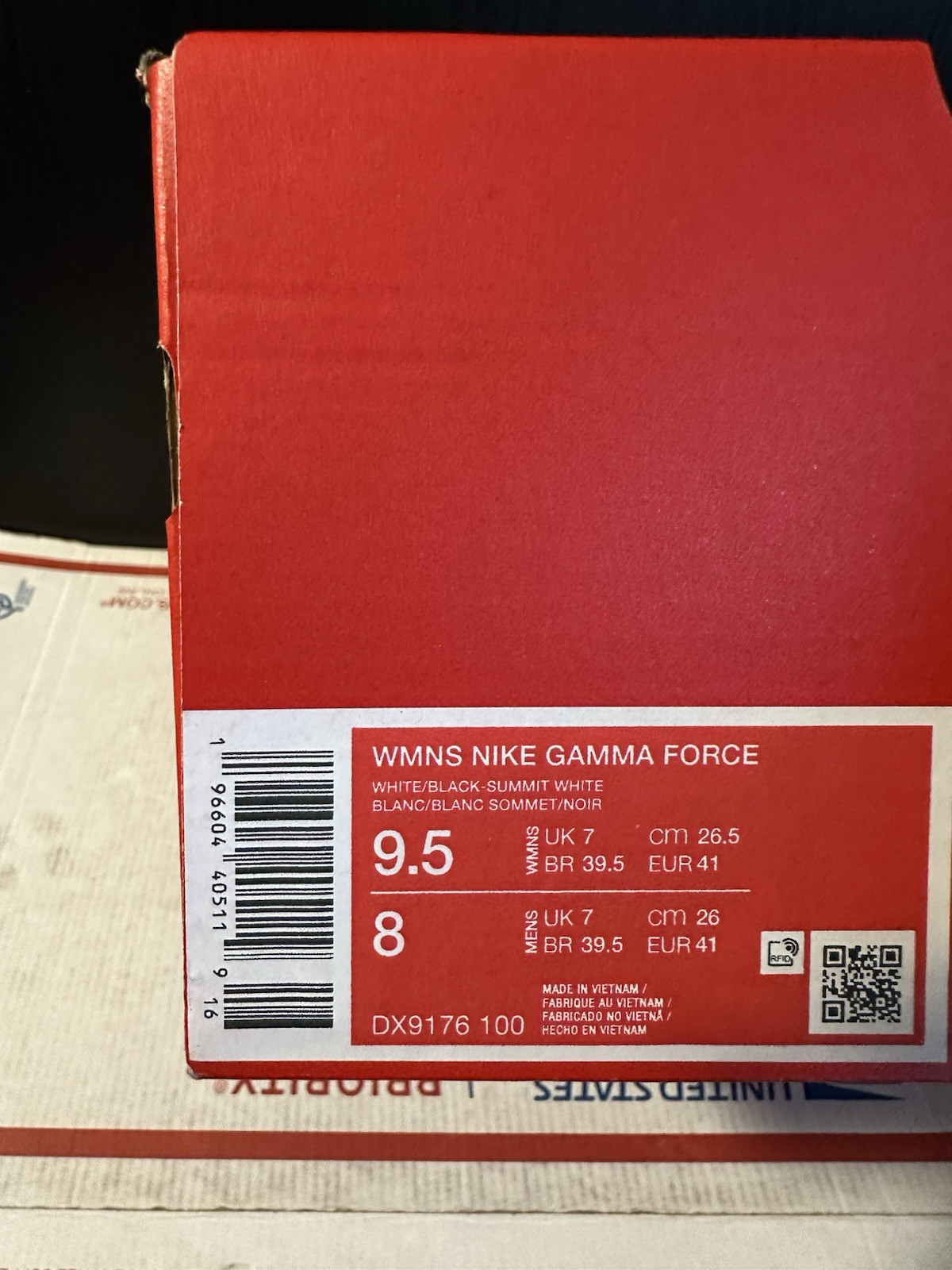 Nike Wmns Gamma Force ‘White Black’ DX9176 100 Size 9.5 image 9