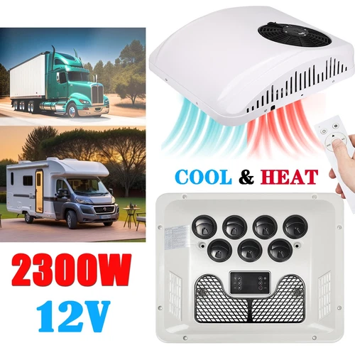 12V RV Rooftop Air Conditioner Cool&Heat AC Kit For Caravan Truck Bus Boat 2300W - Picture 1 of 20