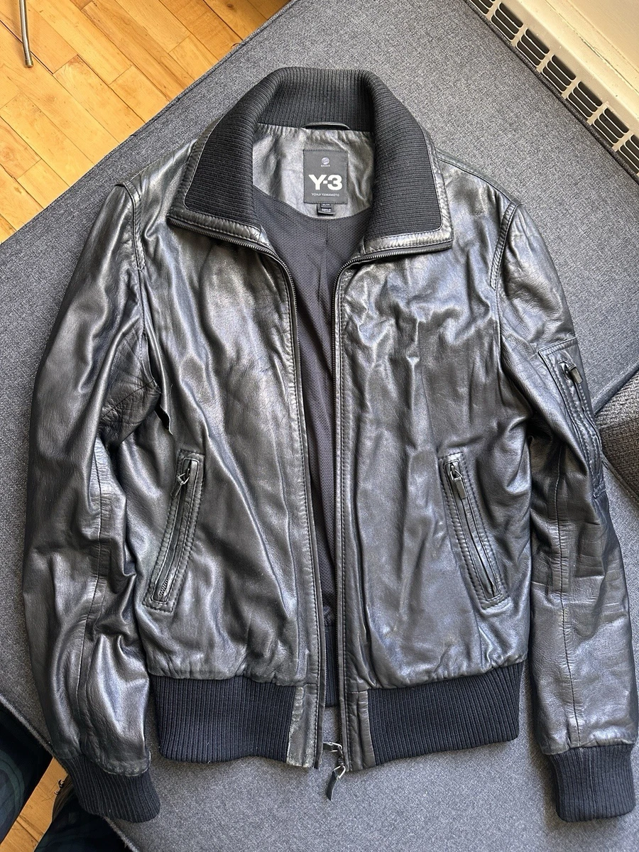 ジャケット・アウター 00s yohji yamamoto lamb lether jacket LAMB VEGETABLE HOODED LEATHER JACKET(FREE SIZE Black): Ground Y