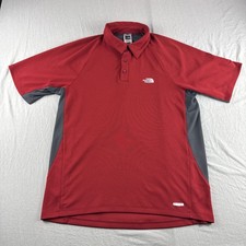 The North Face Vapor Wick Polo Mens M Red Golf Shirt Performance Short Sleeve