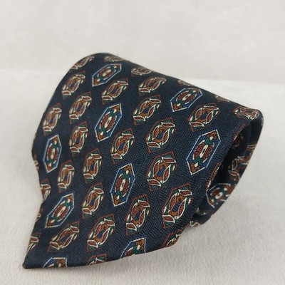 Pierre Balmain 4x58 Mens Tie Silk Woven Geometric Black