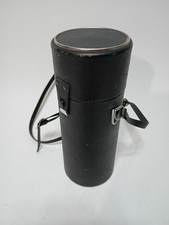 Vintage Leather Wrapped Vivitar Camera Lens Hard Case with Strap 9"